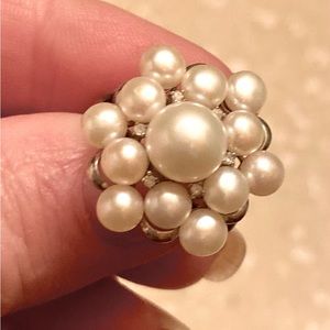 Sterling Silver pearl ring  Size 7